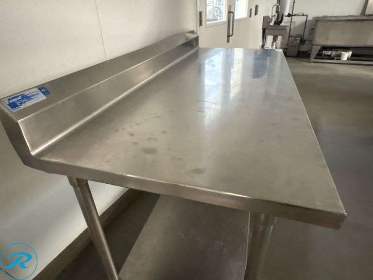 Universal Stainless Steel Work Table with 6-Inch Backsplash, 72” x 30” x 36” - Roller Auctions