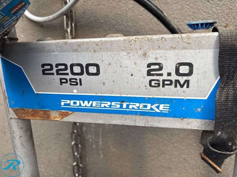PowerStroke 2200 PSI 2.0 GPM Gas Pressure Washer with 150cc OHV Engine, Unit Turns Over But Does Not Start - Roller Auctions