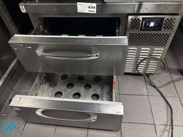 Continental Refrigerator Model D36GN Two-Drawer Refrigerated Chef Base on Casters - Roller Auctions