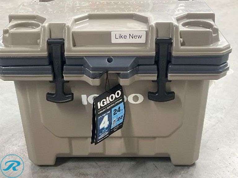 Igloo 24 Qt Hard Cooler with Carry Handle and Ice Retention for 4 Days – Like New - Roller Auctions