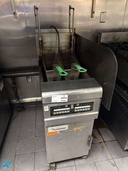 Frymaster FPH155BLCSC Commercial Gas Fryer with Baskets on Casters - Roller Auctions