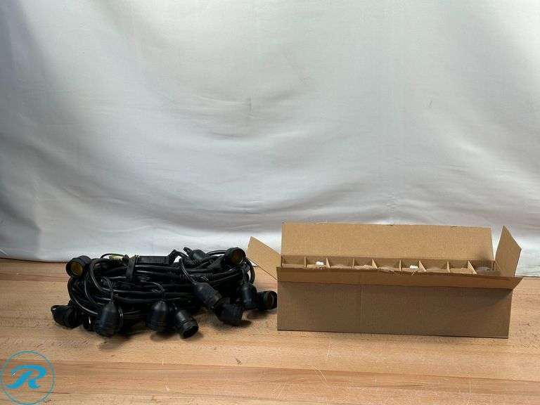 Feit Electric 48' LED Filament String Light Set- Like New; SunForce 36' 18 LED Solar String Lights, 18 Bulbs Warm Light White Lighting- Like New - Roller Auctions
