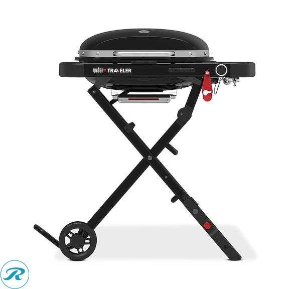 (1) New- Weber Traveler Compact 240-Sq. in Black Portable Liquid propane Grill (total of 1 grill)