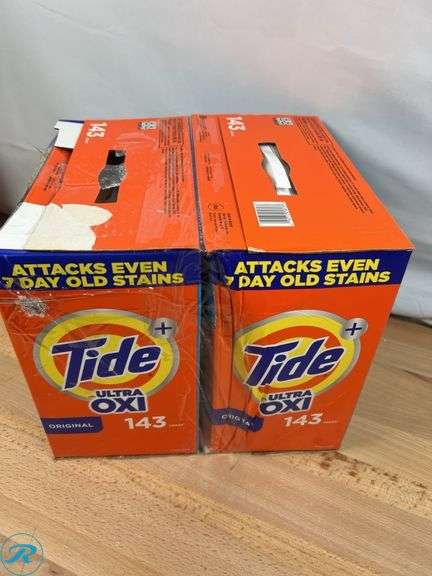 (2) Tide Plus Ultra Oxi Powder Laundry Detergent, Original, 143 Loads, 225 oz- New, (1) Open Box - Roller Auctions