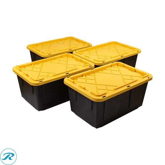 Greenmade 27 Gallon Storage Bin, 4-pack - New - Roller Auctions