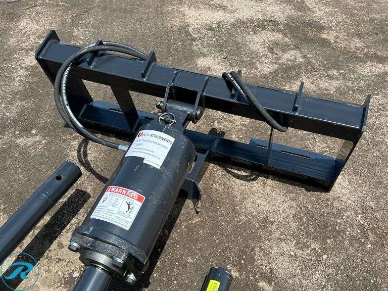 New JCT Hydraulic Posthole Digging Attachment To Fit Skid Steer Loader, With 9", 12" & 18" Auger Bits - Roller Auctions