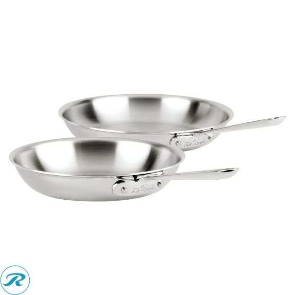 All-Clad D3 Stainless Steel 3-Ply Bonded 2-piece Fry Pan Set - New - Roller Auctions