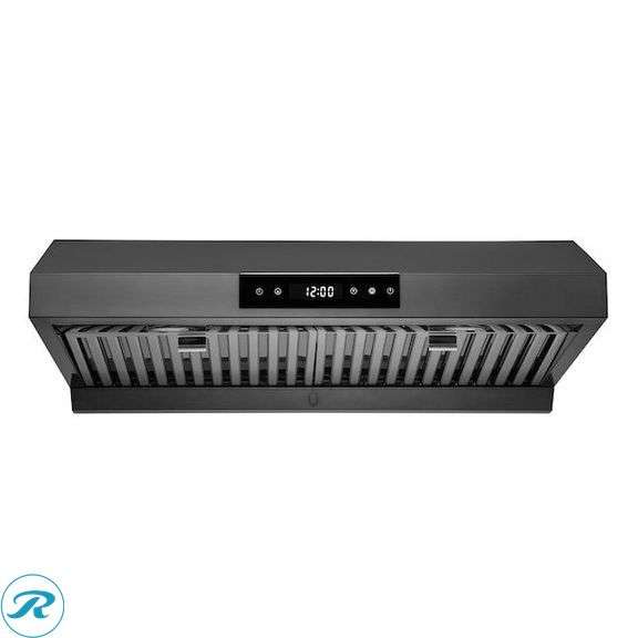 (1) New- Hauslane 30 inch Ducted 500-CFM Black Stainless Steel Under Cabinet Range Hood (Total of 1 Hood)