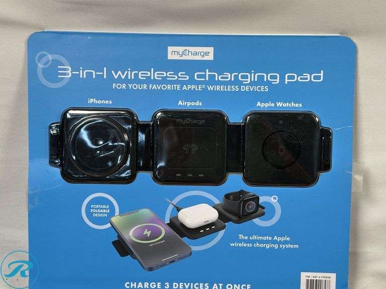 (2) MyCharge 3-in-1 Folding Wireless Charging Pad - Used - Roller Auctions