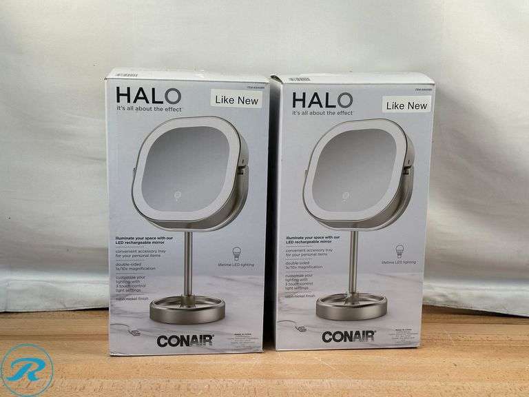 (2) Conair LED Double-Sided 1x/10x Vanity Mirror - Like New - Roller Auctions