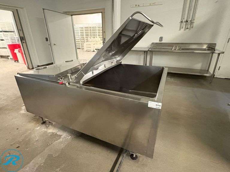 Stainless Steel Jacketed Tank With Hinged Lid, 84” x 50” x 38”H