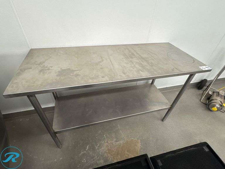 Stainless Steel Work Table with Undershelf, 60” x 24” x 36” - Roller Auctions