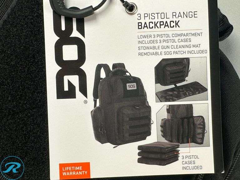 SOG 3 Pistol Range Backpack - New - Roller Auctions