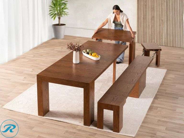 Transformer Table Extendable 8-piece Dining Set - New - Roller Auctions