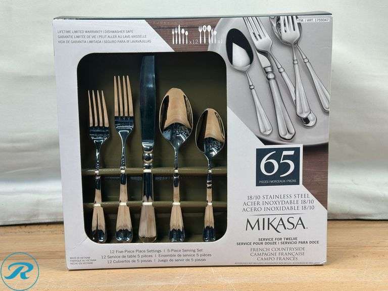 Mikasa 65 Piece 18/10 Stainless Steel Flatware Set- New - Roller Auctions