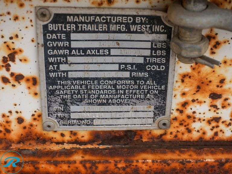 2007  Butler  T/A Tilt Deck Trailer - Roller Auctions