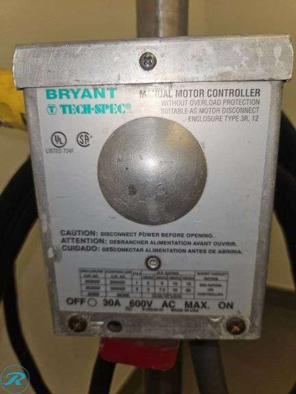Ampco Pump With Baldor Washdown Duty Motor and Bryant Manual Motor Controller - Roller Auctions