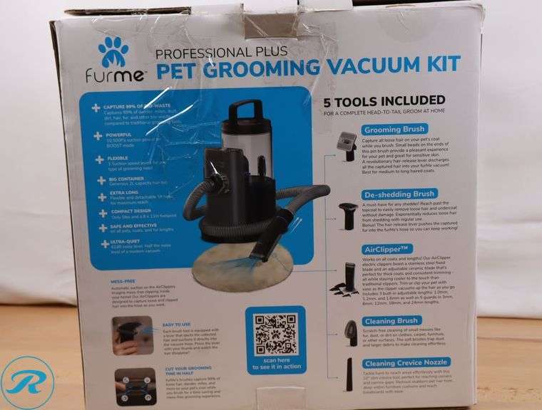 FurMe Professional Plus Pet Grooming Vacuum Kit with Carrying Case - New - Roller Auctions
