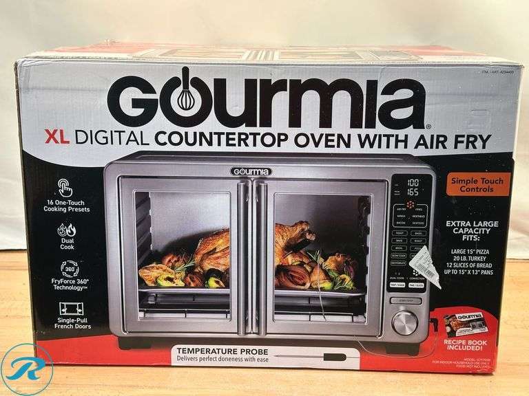 Gourmia XL Digital Air Fryer Toaster Oven with Single-Pull French Doors- Like New/ No probe - Roller Auctions