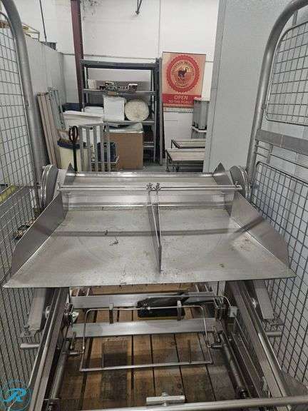 Stainless Steel Hydraulic Tote Dumper, Foot Pedal Control on Casters - Roller Auctions