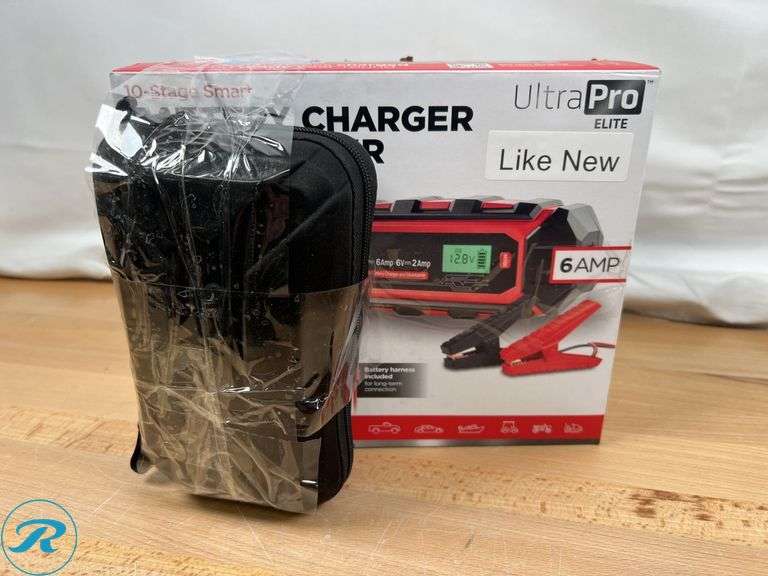 UltraPro Elite Smart Battery Charger and Maintainer, 6V/12V, 6A- Like New; TYPE S 8600mAh Jump Starter & Portable Power Bank- Used