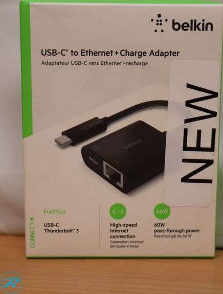 Belkin - USB-C to HDMI Adapter + USBC Charging Port, 4K UHD Video, 60W Passthrough Power, Black - New - Roller Auctions