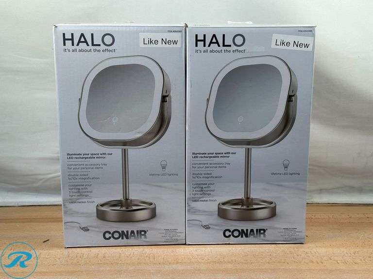 (2) Conair LED Double-Sided 1x/10x Vanity Mirror - Like New
