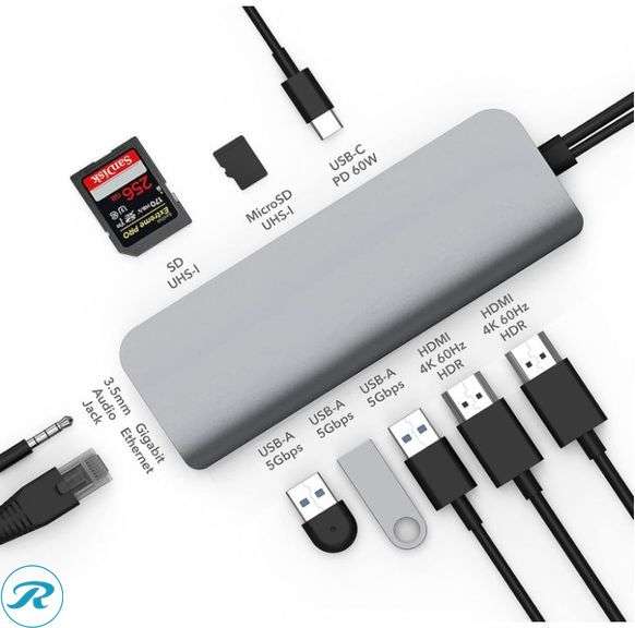 Hyper - HyperDrive Viper 10-in-2 USB-C Hub, Space Gray - Like New - Roller Auctions