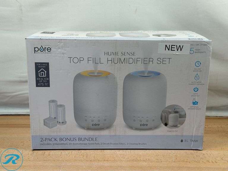 Pure Enrichment® HUME™ Sense Top Fill Humidifier, 2-Pk- New - Roller Auctions