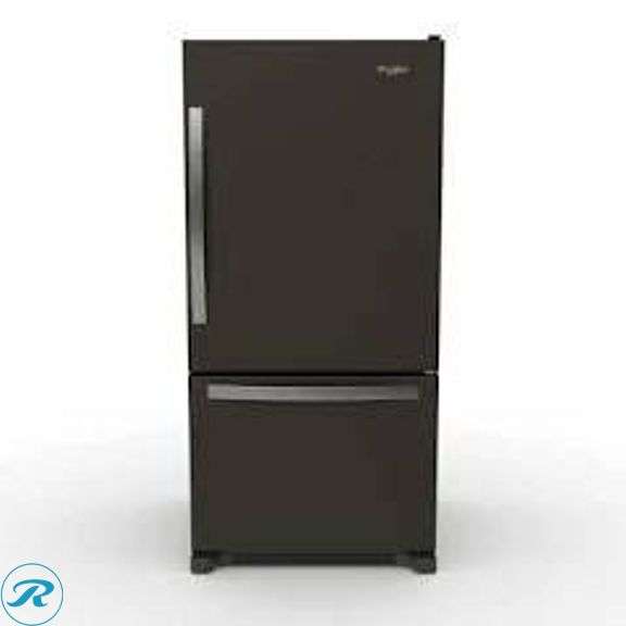 Whirlpool WRB322DMBM 22.07-cu ft Standard-Depth Bottom-Freezer Refrigerator, Black, ENERGY STAR Certified
