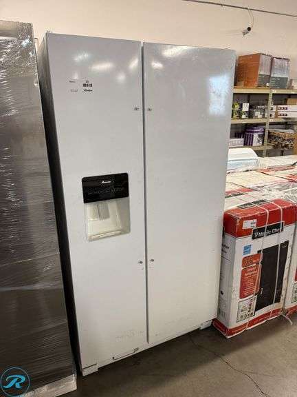 White Linea 2 ASD2575BRW01 Side-by-Side Refrigerator with Water Dispenser - Roller Auctions