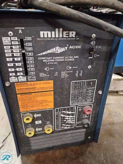 Miller Thunderbolt AC/DC Welding Power Source with Cables - Roller Auctions