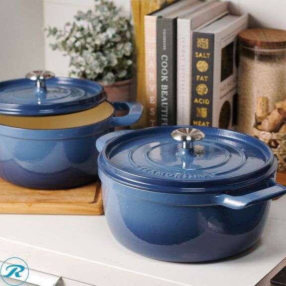 Tramontina 4-quart & 6-quart Enameled Cast Iron Round Dutch Oven, 2-pack - New - Roller Auctions