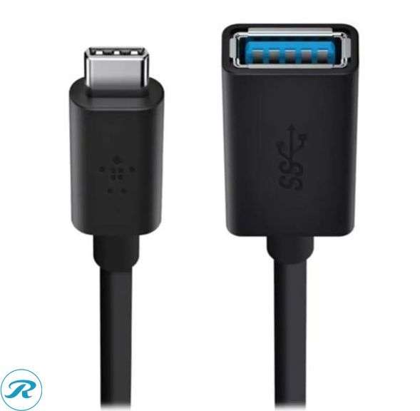 (2) Belkin - USB-C to USB 3.0 Adapter with Charging and 10Gbps Data Transfer, Compatible with Apple and Chromebook Devices 5-Inch, Black - New - Roller Auctions
