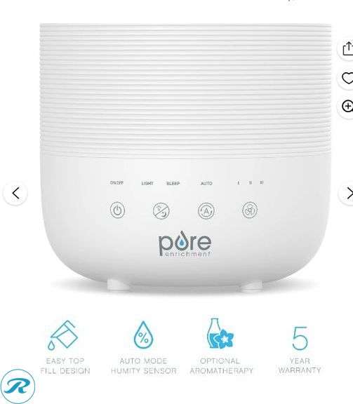 Pure Enrichment® HUME™ Sense Top Fill Humidifier, 2-Pk- Like New - Roller Auctions
