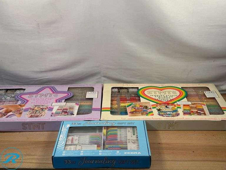 (2) STMT D.I.Y. Rainbow Jewelry Studio- New; Zebra 33-piece Journaling Gift Set- New