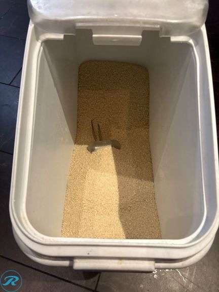 Plastic Ingredient Storage Bin with Hinged Lid and Casters - Roller Auctions