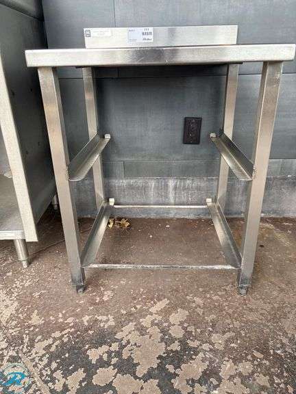 Stainless Steel Table with 4” Backsplash, 25” x 24” x 30” - Roller Auctions