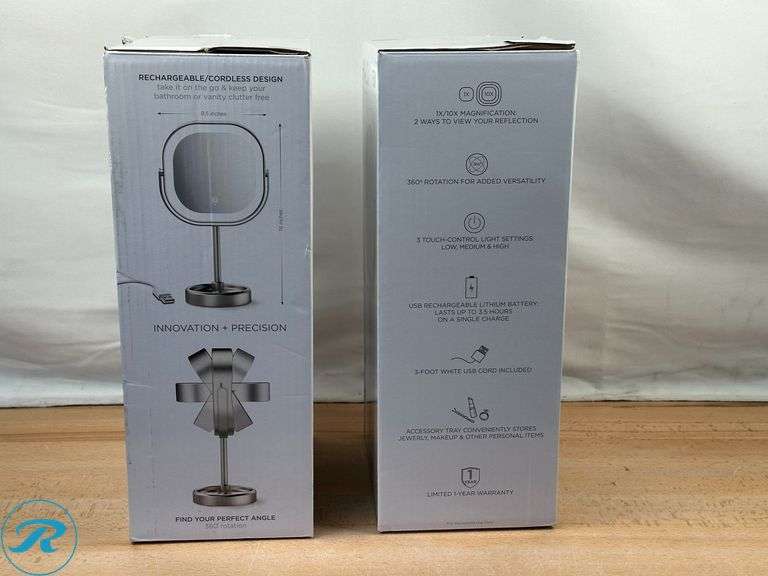 (2) Conair LED Double-Sided 1x/10x Vanity Mirror - New - Roller Auctions