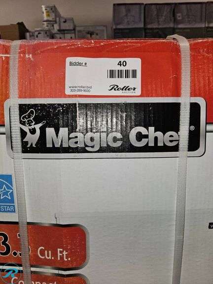Magic Chef 3.2 Cu. Ft. Compact Refrigerator, Model HMR330WE (Water Damage to Box, However No Damage to Internal Packaging or Unit) - Roller Auctions