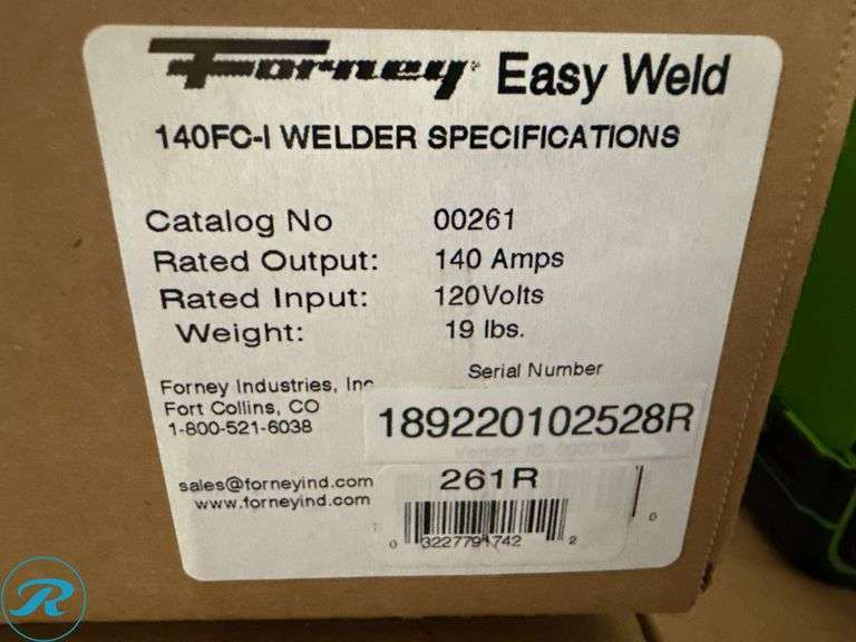 Forney Easy Weld 140 FC-i Flux-Core Wire Welder, 120V, 19 lbs - Roller Auctions