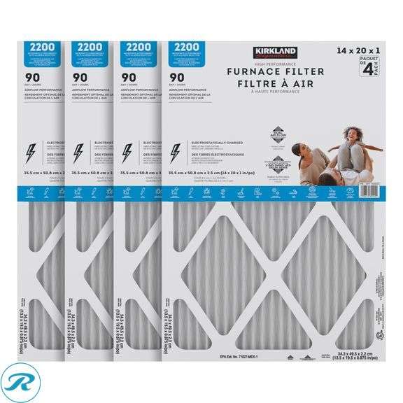 (3) Kirkland Signature 2200 High Performance Furnace Filters, 4-pack - New - Roller Auctions