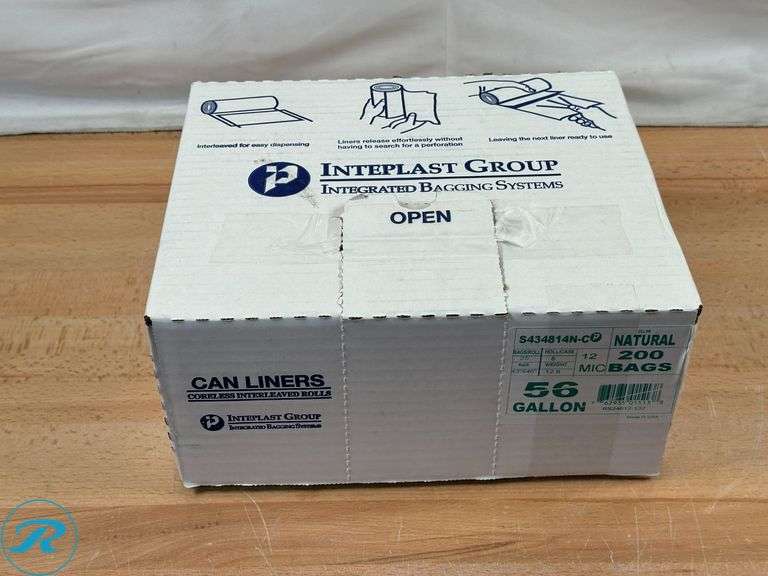 High-Density Commercial Can Liners, 56 gal, 22 microns - New/ Open Box; Kirkland Signature Platinum Performance UltraShine Dishwasher Detergent Pacs, 115-count- New/ Some Missing - Roller Auctions