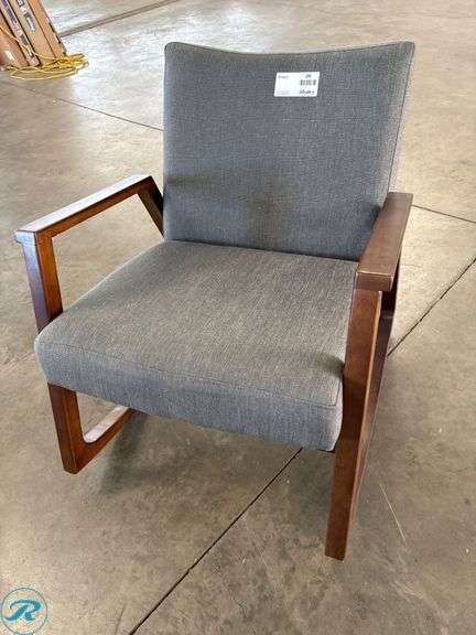 Coaster Armchair With Gray Upholstery and Rocking Base