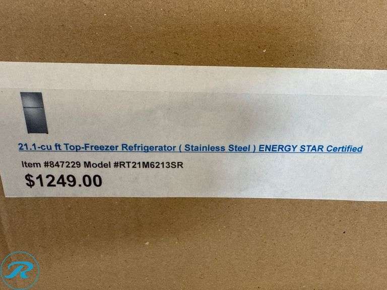 Samsung RT21M6213SR 21.1-cu ft Top-Freezer Refrigerator, Stainless Steel - Roller Auctions