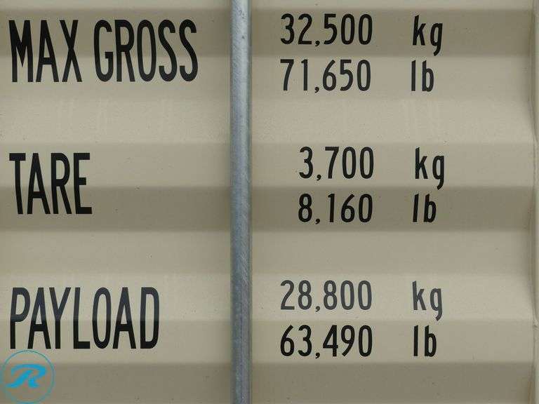 New 40' Steel Storage Container, High Cube, 9'6" High, 8' Wide, Forklift Pockets - Roller Auctions