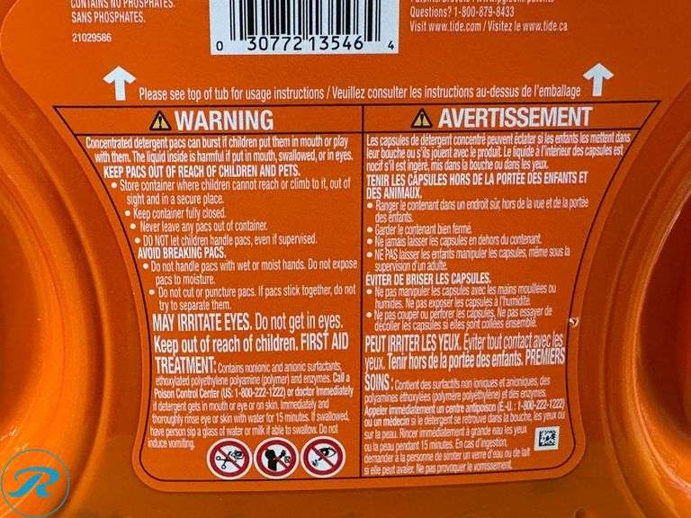 (2)Tide Pods with Ultra Oxi Laundry Detergent Pods, 104-count- Like New/ Opened/ Some Missing; Tide Pods with Downi April Fresh Laundry Detergent Pods, 104-count- Like New/ Open/ Some Missing - Roller Auctions
