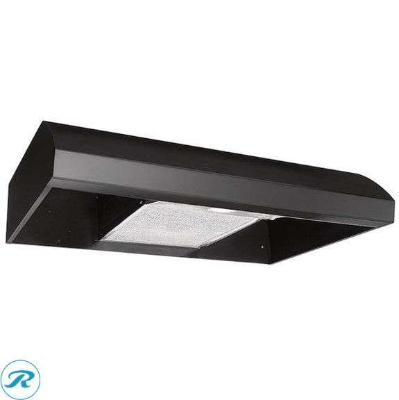 (1) New Open Box- Broan 30 inch Convertible 270-CFM Black Under Cabinet Range Hood (Total of 1 hood) (box has damage but product is perfect See Photos)