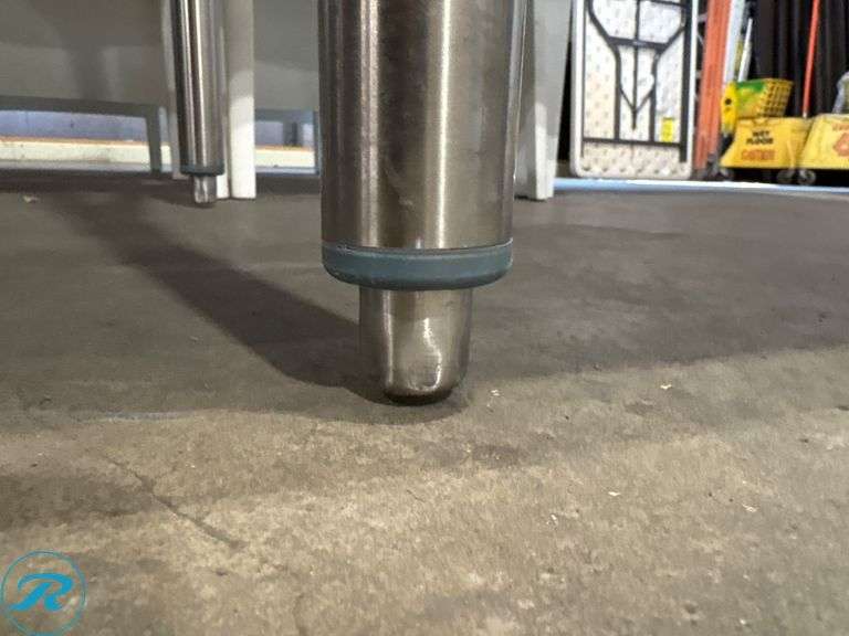 Stainless Steel Work Table with 4" Backsplash, 7’ x 30” x 35”H - Roller Auctions
