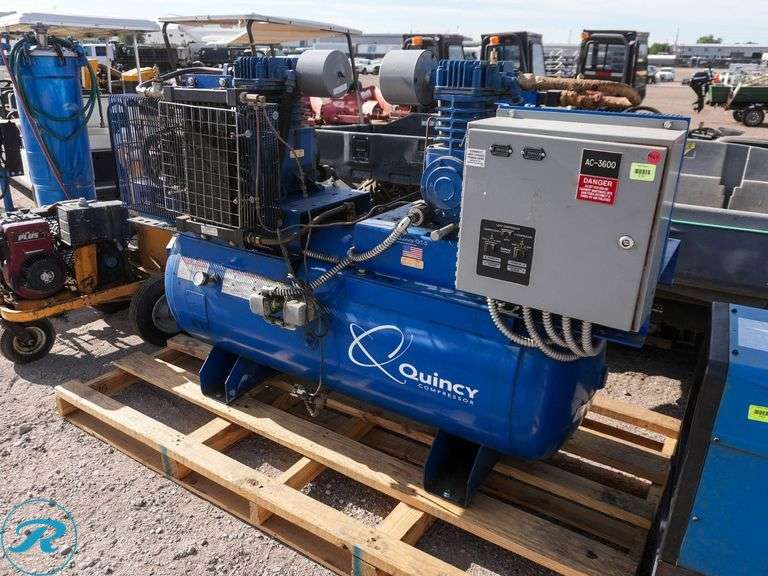 2012 Quincy QT5 Dual Compressor W/QPNC 15 Refrigerated Air Dryer - Roller Auctions